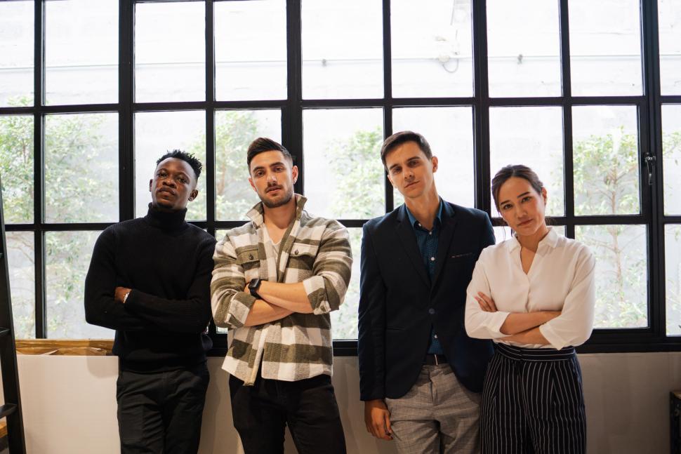 Free Image of Portrait of diverse group of young creative designers 