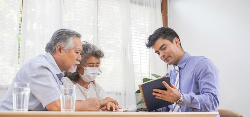 Free Image of Doctor using tablet discussing test result and diagnosis 
