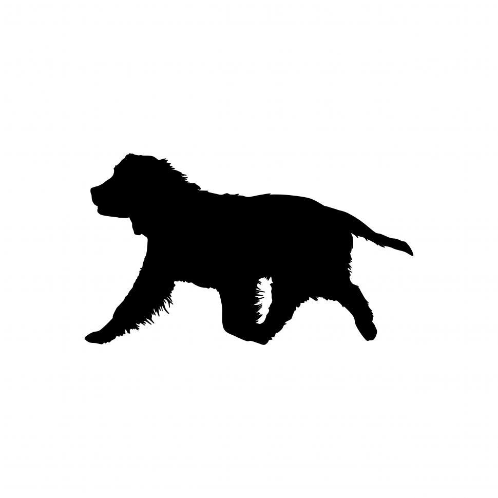 Free Image of Black silhouette of a dog trotting 