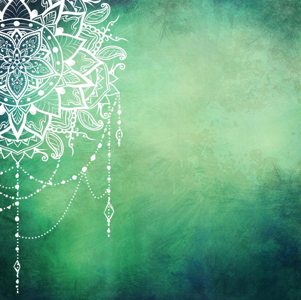 Free Image of Mandala On Green  