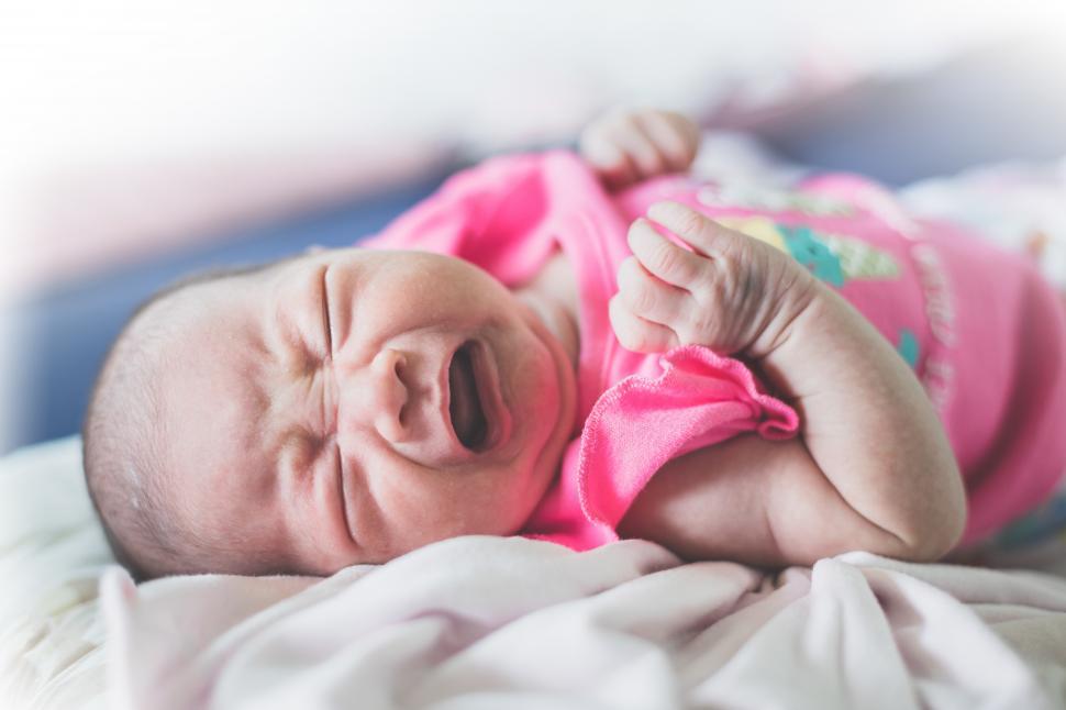 Free Image of Newborn infant is crying  