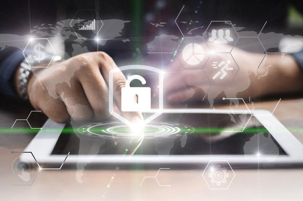 Free Image of Business protection - secure and encrypted internet technology 