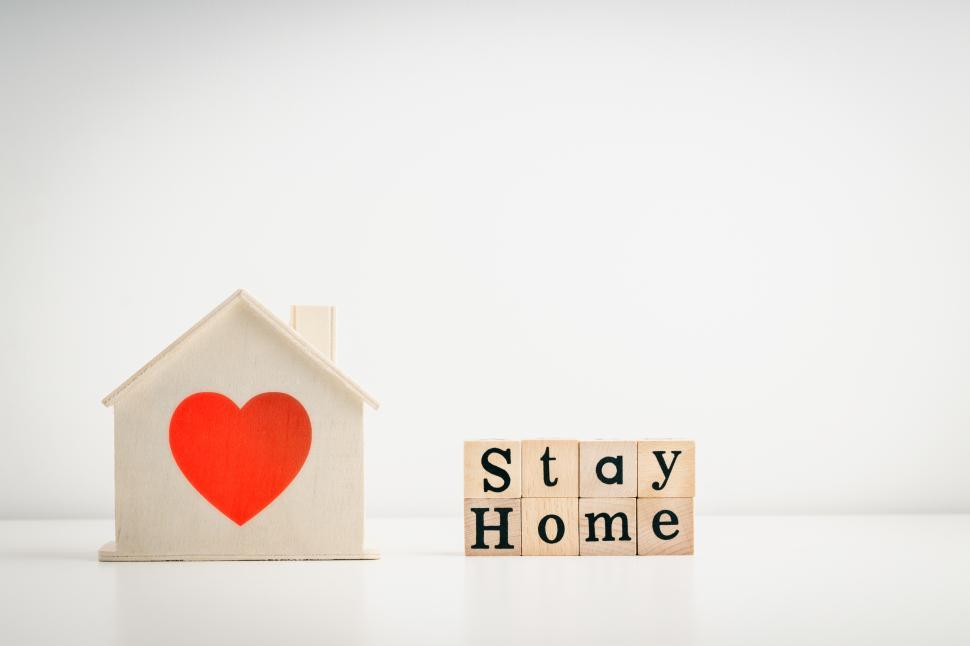 Free Image of Stay home message on wooden blocks 
