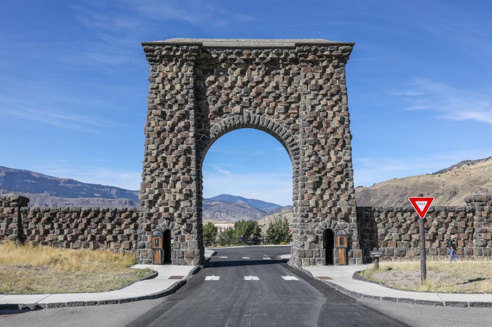 Free Image of Roosevelt Arch in Gardner, Montana USA 