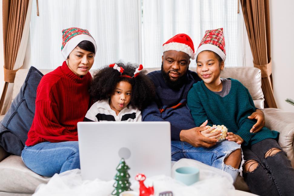 Free Image of Family video call or laptop viewing 