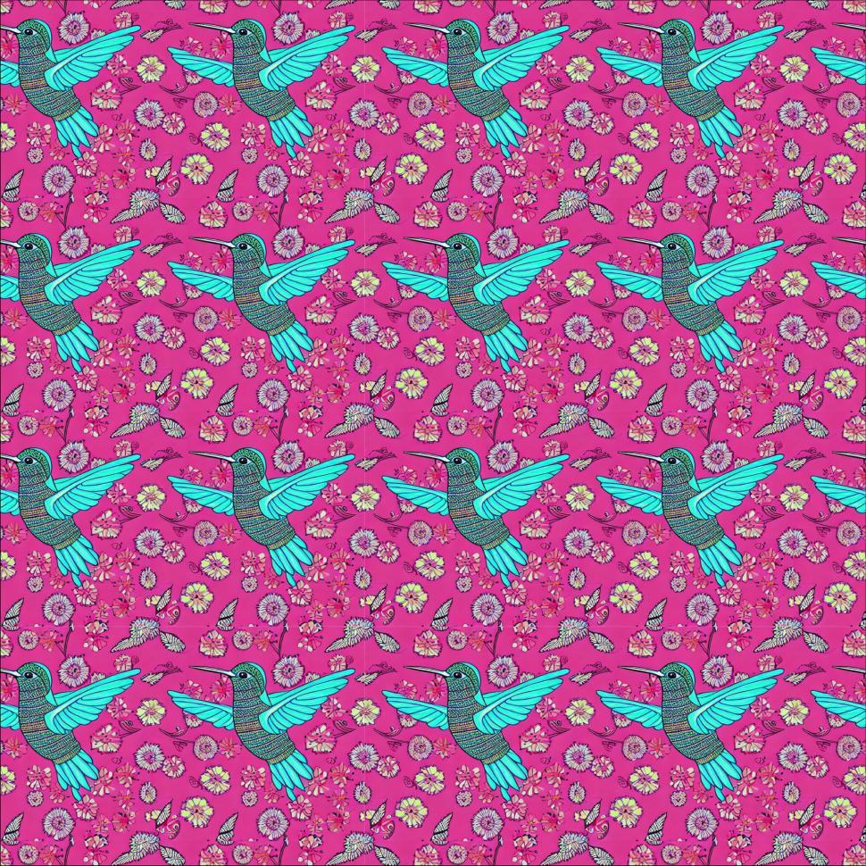 Free Image of Hummingbird repeating background 