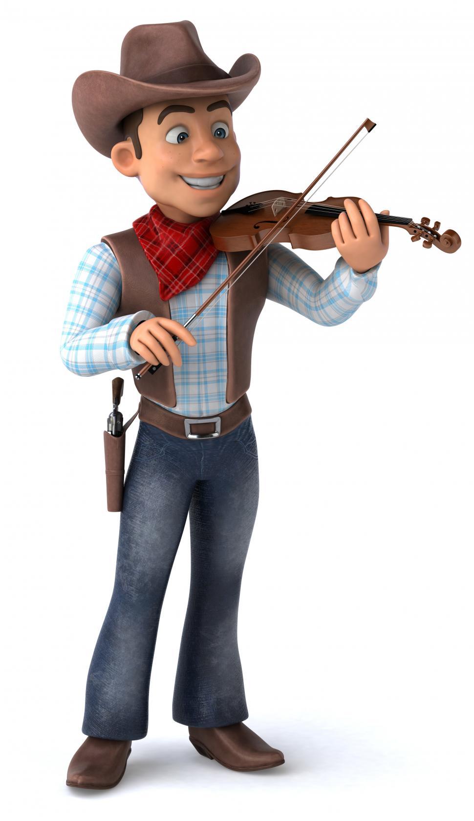 Free Image of Cowboy violinist 