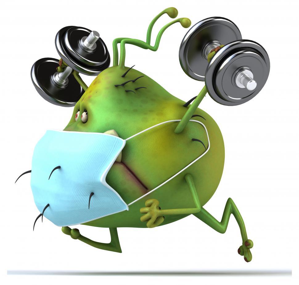 Free Image of Microbe in mask with weights 