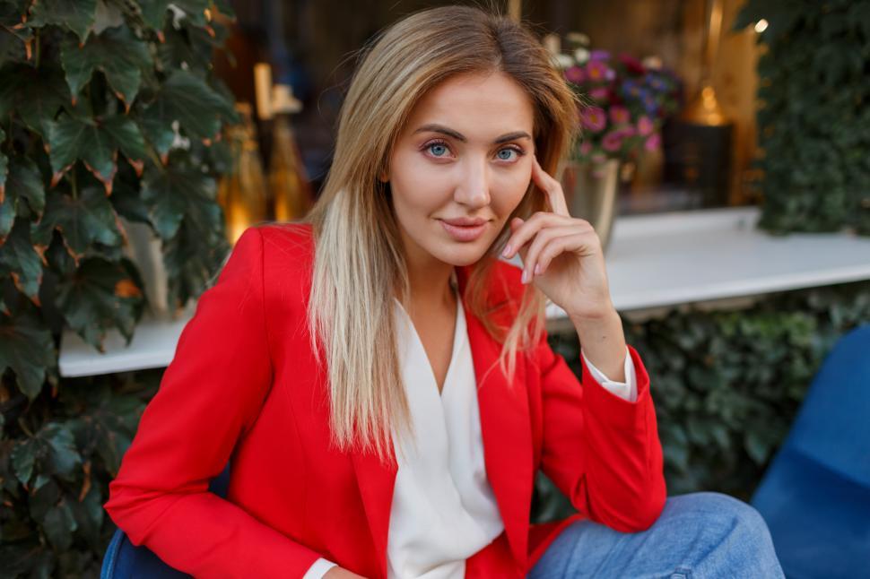 Free Image of Portrait of confident business woman enjoying time out 
