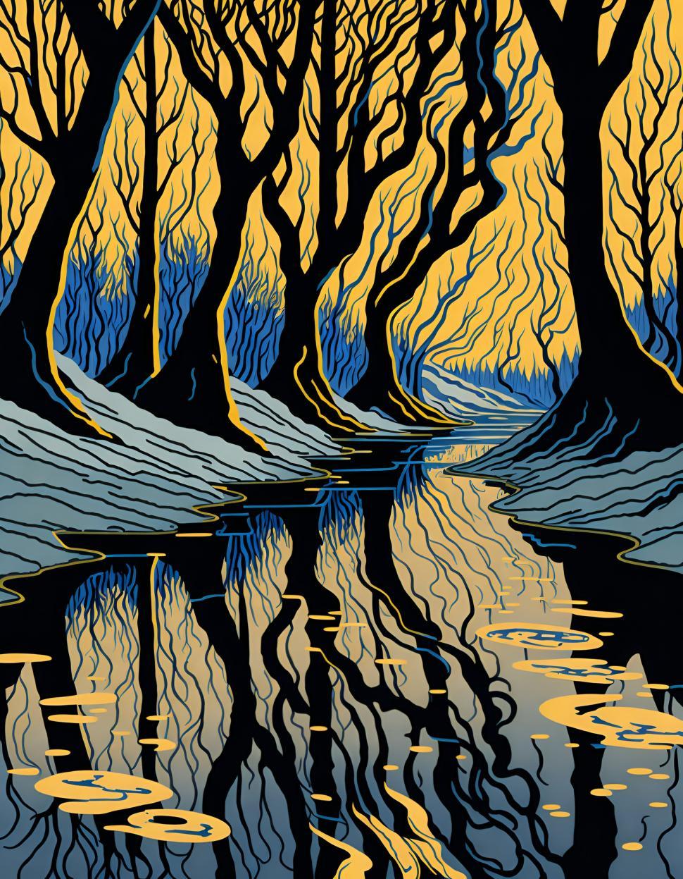 Free Image of River Flowing Through Forest 