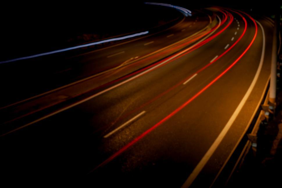 Free Image of night city tracks lights 