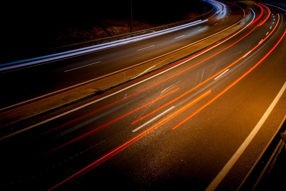 Free Image of highway city tracks lights 