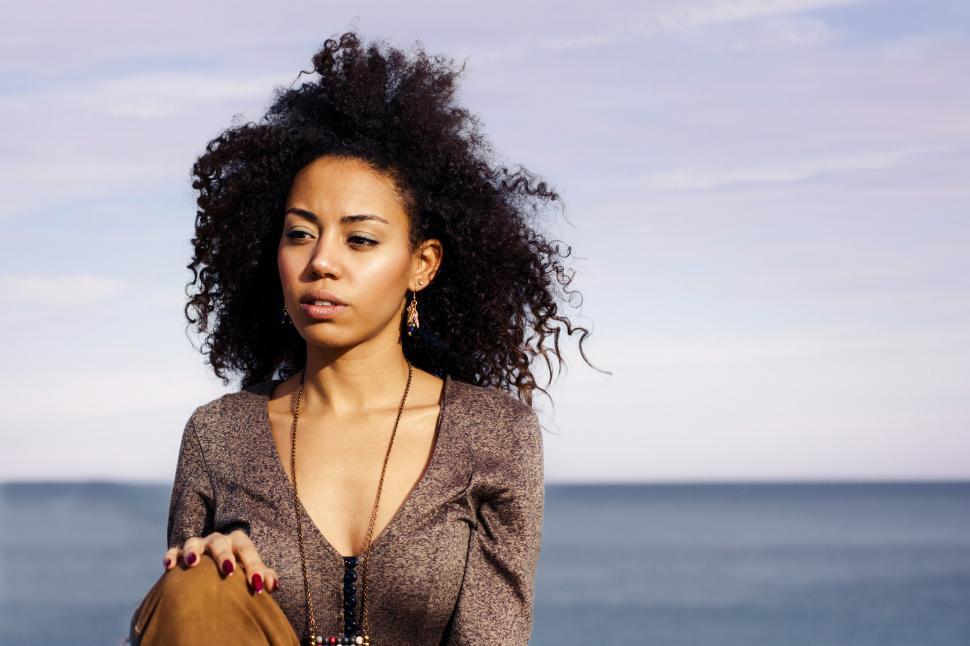 Free Image of A young woman looking just off camera 