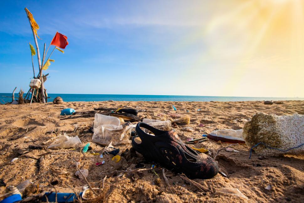 Free Image of Trash on the Beach, Spilled garbage on the beach of the big city 