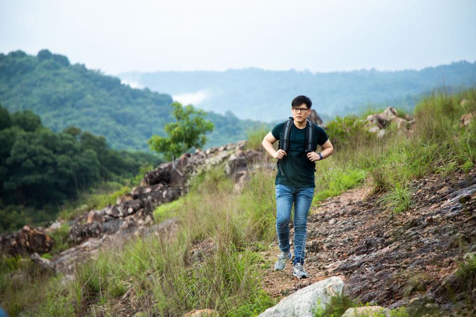 Free Image of Young hiking man 