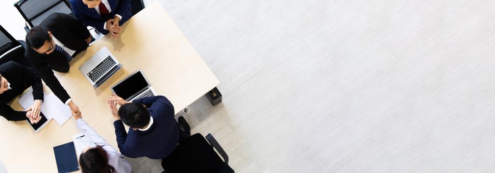 Free Image of Top view Group Business People wide background 