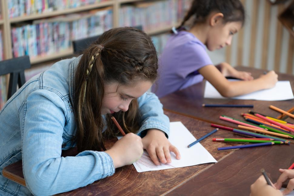 Free Image of A group of students doing art projects 