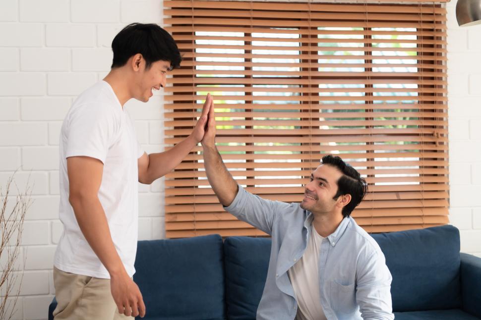 Free Image of High five - The happiness of LGBT people to love someone 