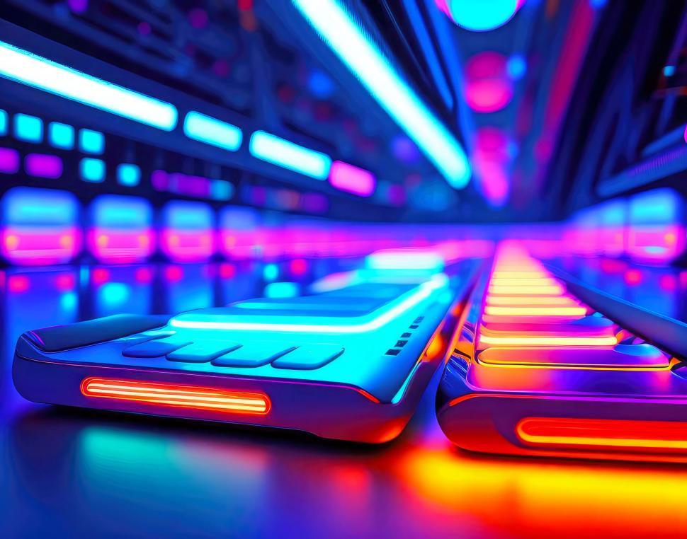 Free Image of Colorful futuristic technology concept  