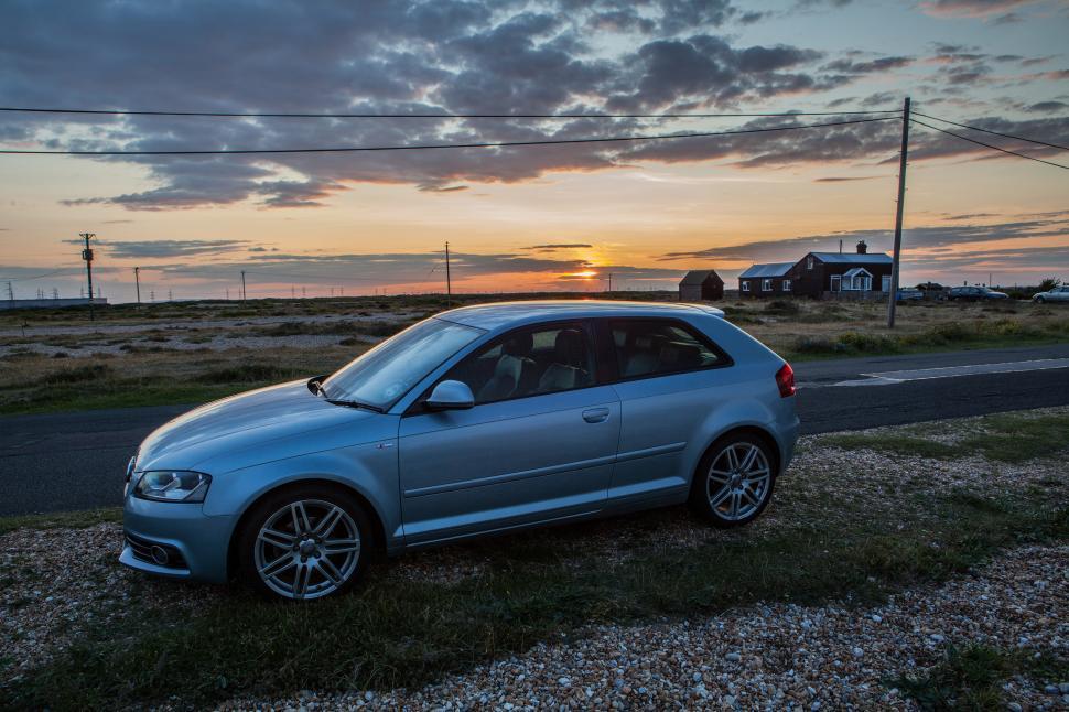 Free Image of Audi At Sunset Free Stock Photo 