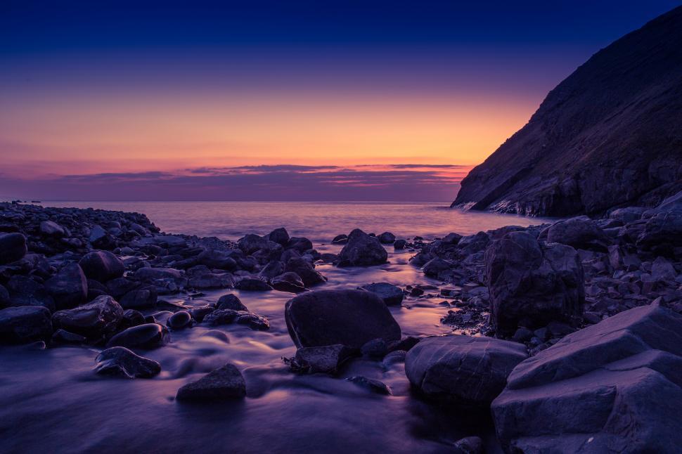 Free Image of Blue Golden Hour Sunset Free Stock Photo 