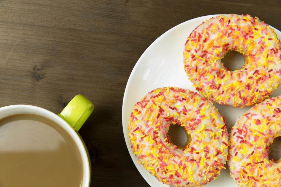 Free Image of Coffee &amp Donuts Free Stock Photo 