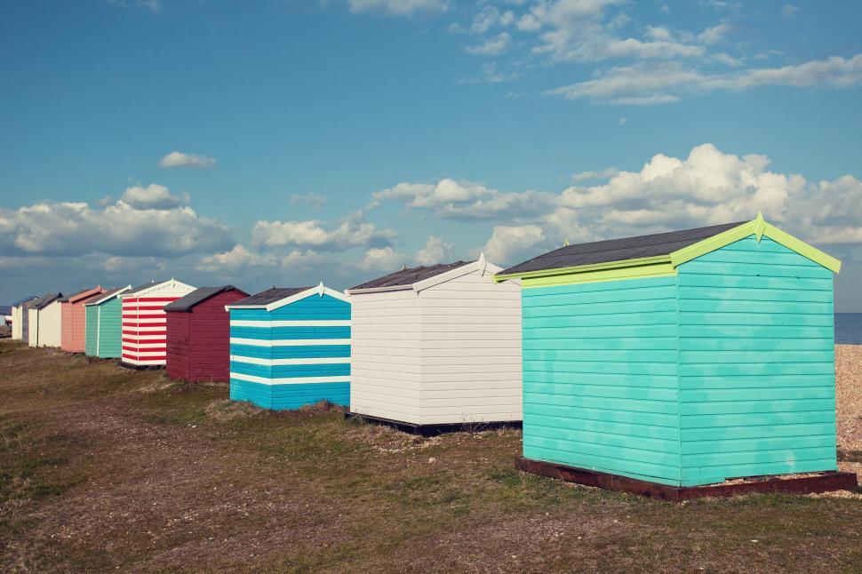 Free Image of Coloured Huts Free Stock Photo 