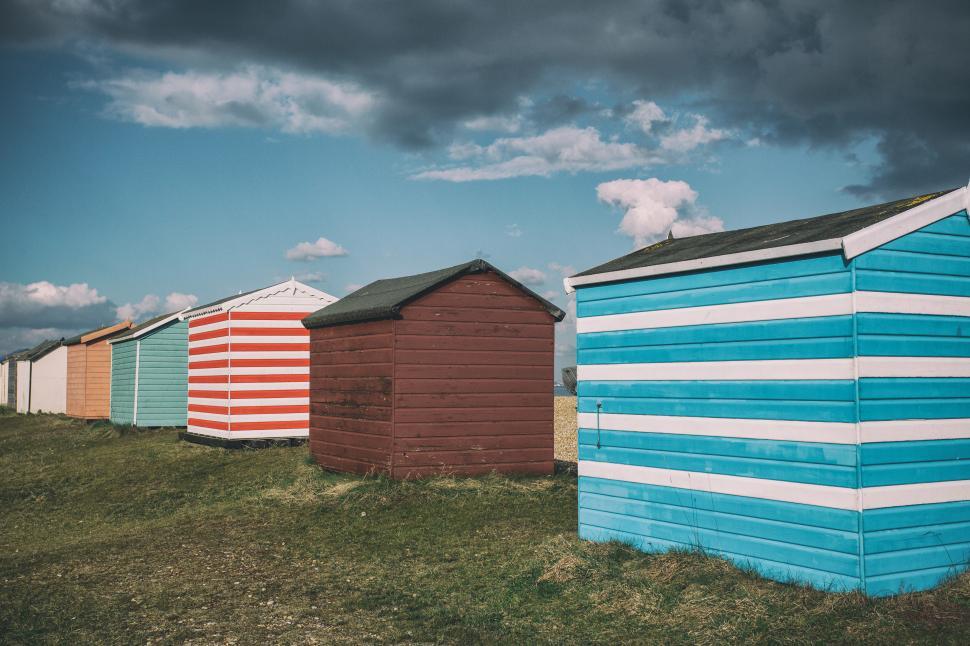 Free Image of Little Beach Huts Free Stock Photo 