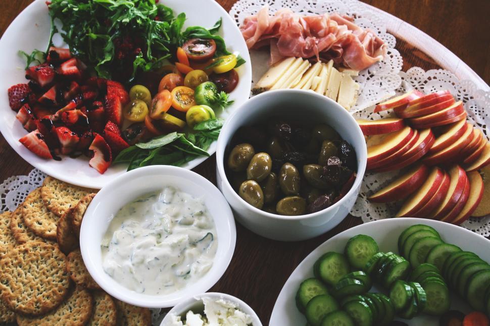 Free Image of A plate of food on a table 