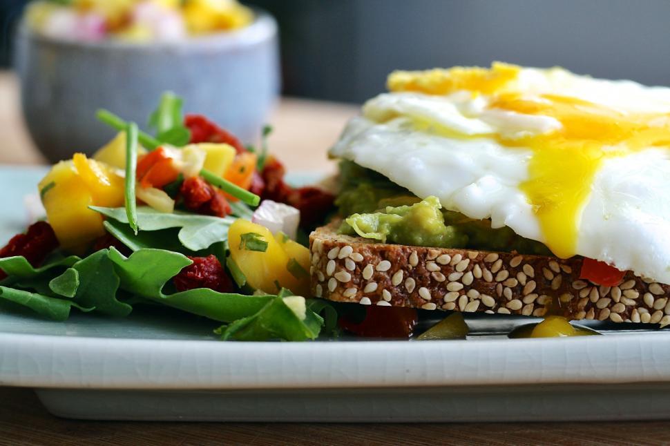 Free Image of A plate of food on a table 