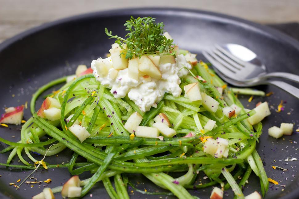 Free Image of A plate of food with a fork 