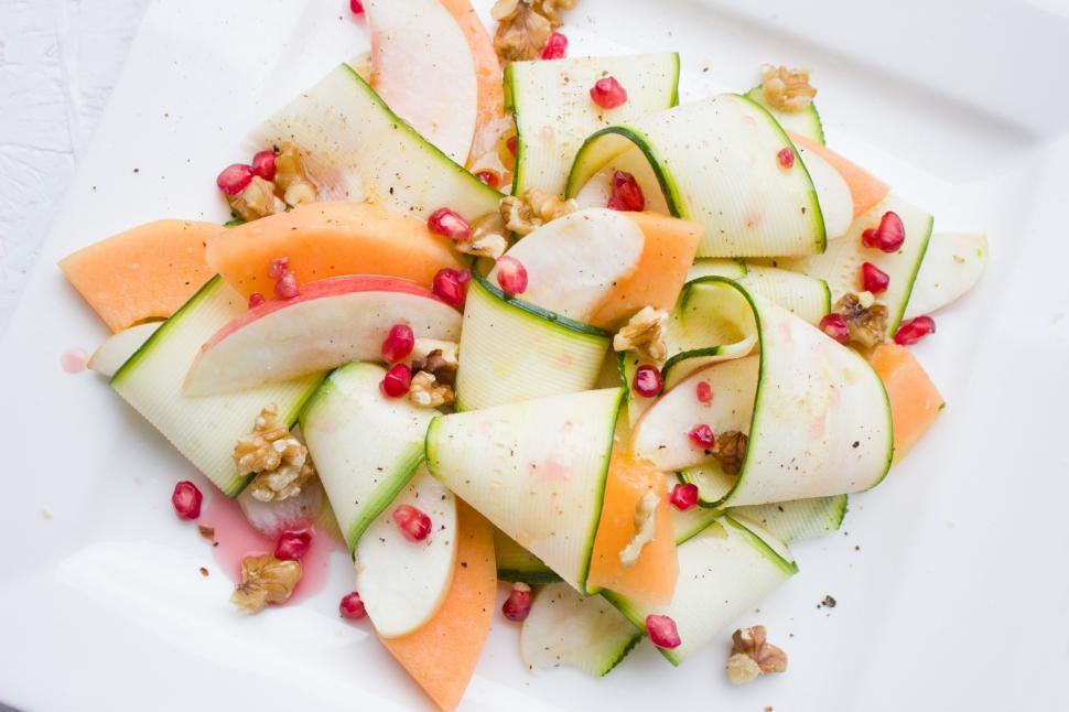Free Image of A plate of food on a white surface 