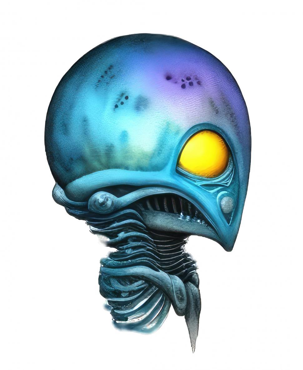 Free Image of Alien portrait isolated on white  