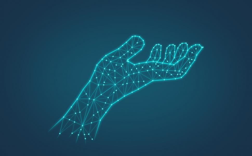 Free Image of Digital Open Hand - Conceptual Illustration 