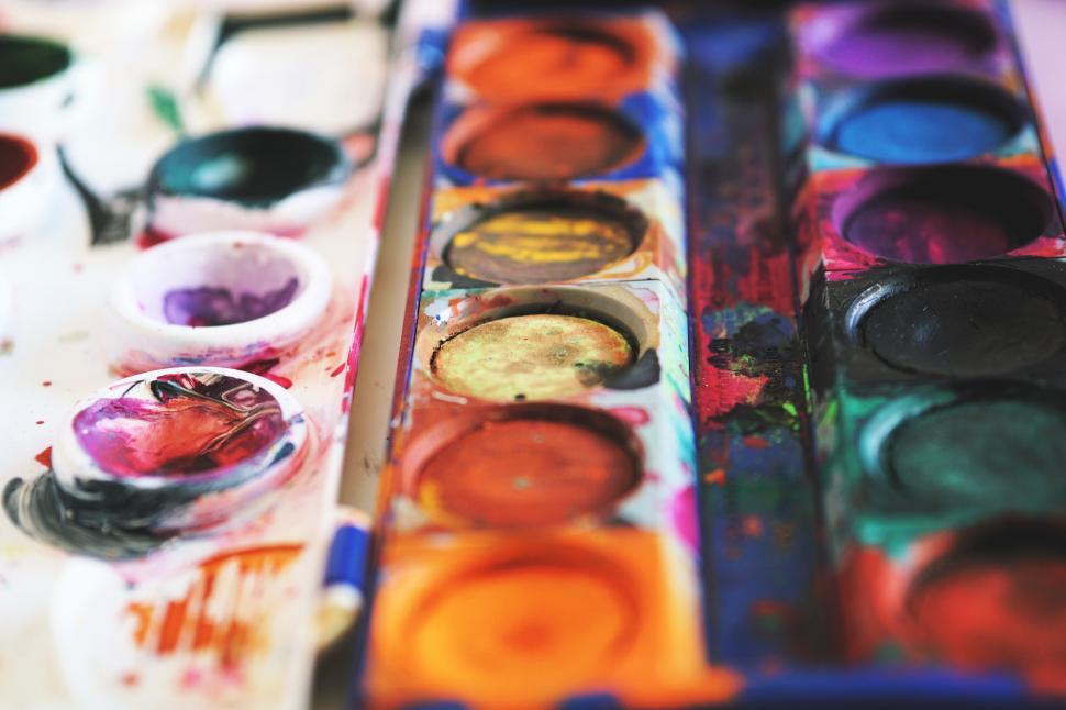 Free Image of A close up of a paint box 