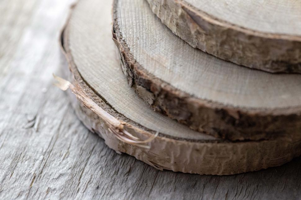 Free Image of A stack of wood slices 