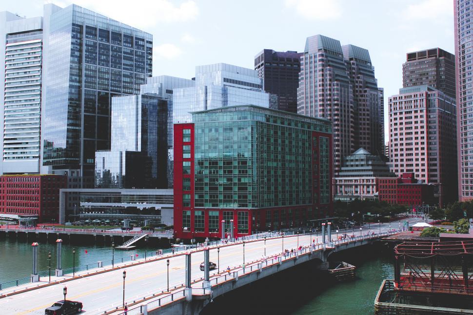Free Image of City Buildings Bridge Free Stock Photo 