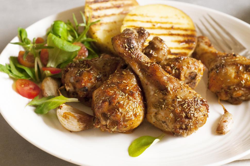 Free Image of A plate of food on a table 