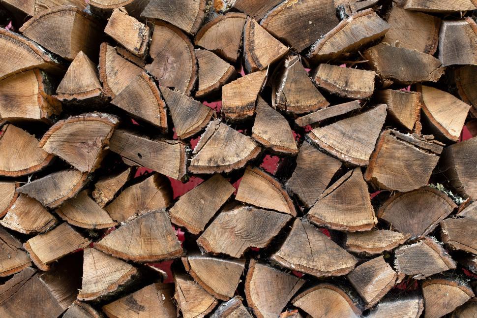 Free Image of A pile of cut logs 