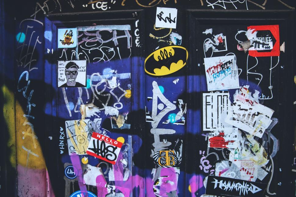 Free Image of A door with graffiti on it 