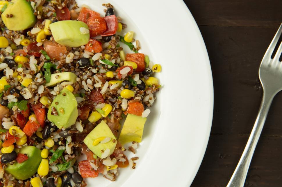 Free Image of A plate of food on a table 
