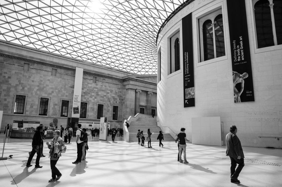 Free Image of A group of people in a building 