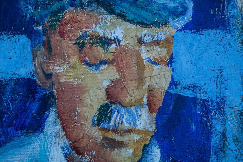 Free Image of A painting of a man s face 
