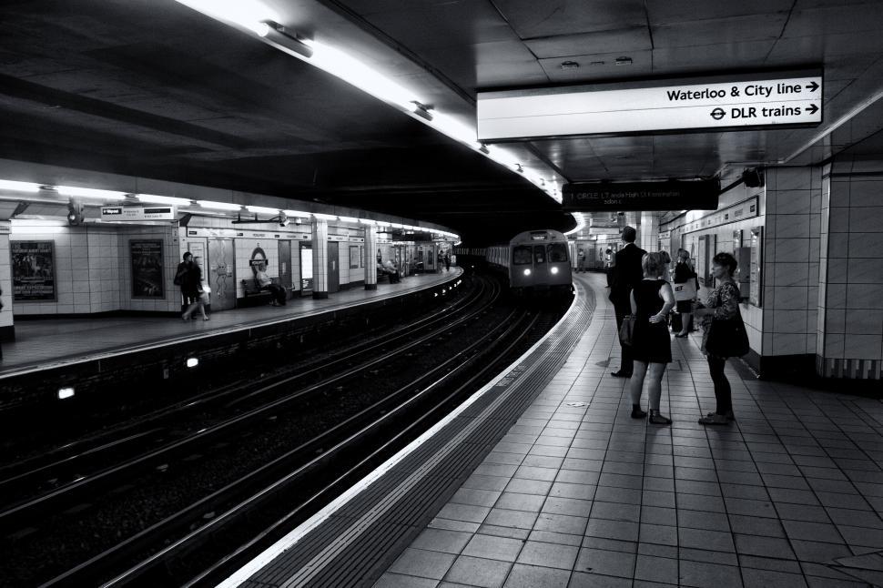 Free Image of People standing in a subway station 