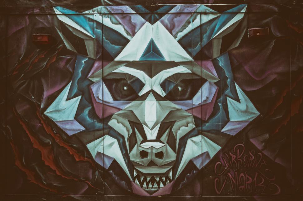 Free Image of A painting of a wolf 