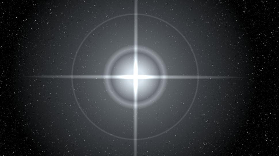 Free Image of Abstract illustration of big star against starry background 