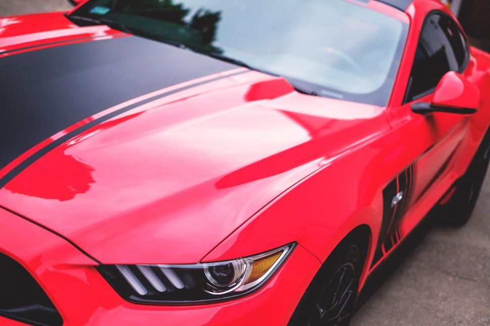 Free Image of A close up of a red car 