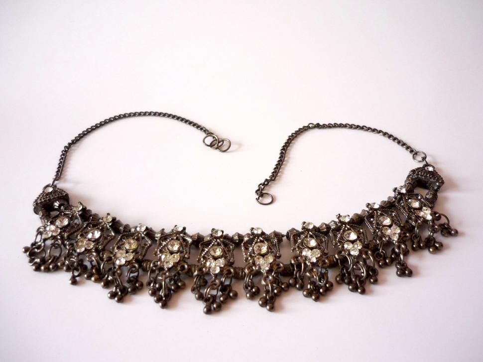 Free Image of Black and White Photo of a Necklace 