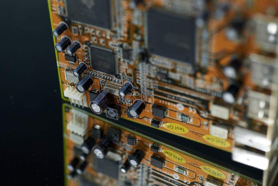 Free Image of A close up of a circuit board 