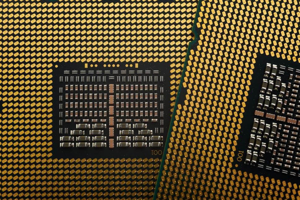 Free Image of A close up of a computer chip 